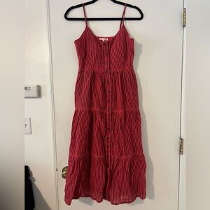 Sundry Red and Black Striped Maxi Dress size 0 (i119)